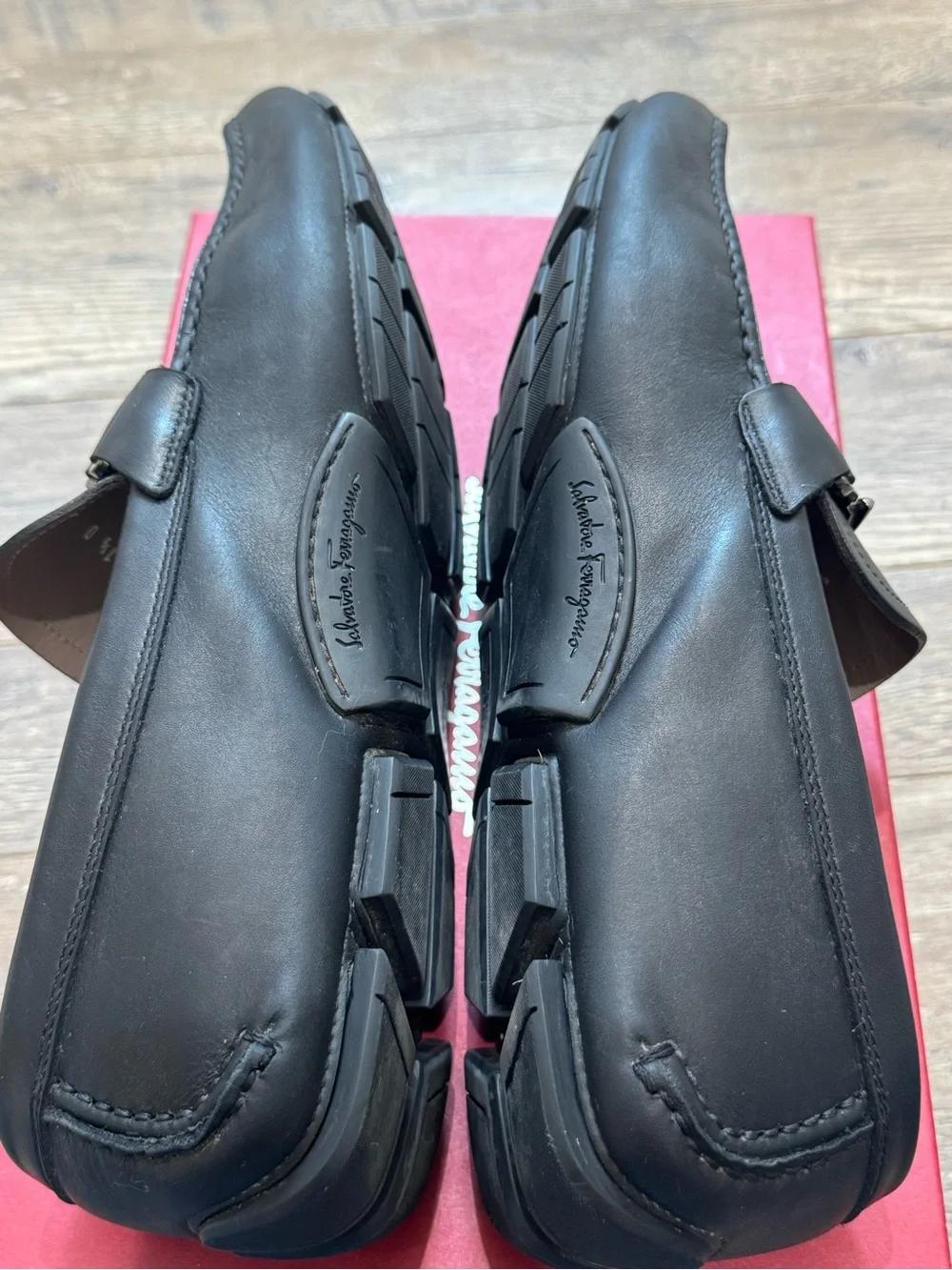 Salvatore Ferragamo Peter Gancini Loafers Men 11.5 D Black Calf Leather Italy